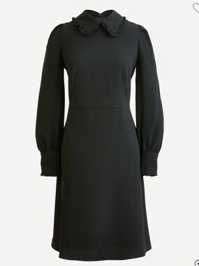 J.Crew Black Long-Sleeve Dress with Peter Pan Collar Size 0